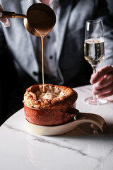 Elegant Dining Experience with Savory Souffl and Bubbly