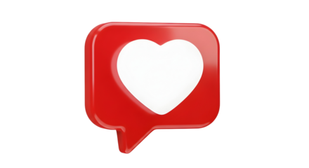 Get social media love and boost your brand with this vibrant heart speech bubble element for digital marketing