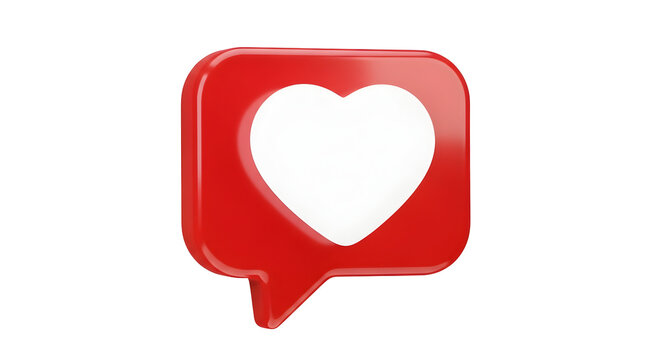 Get social media love and boost your brand with this vibrant heart speech bubble element for digital marketing