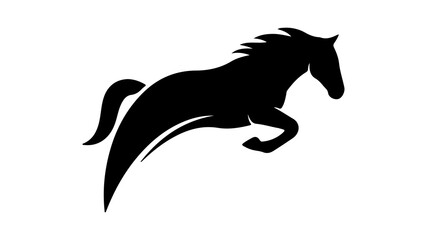 Galloping horse silhouette with transparent background