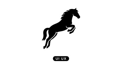 Galloping horse silhouette with transparent background