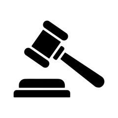 Gavel and sound block with transparent background