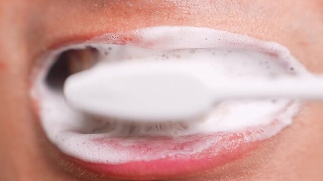 The foamy of brushing front teeth reminds us of the value of oral hygiene. It also suggests self-maintenance, commitment to health, proactive habits, personal cleanliness, and daily preventive care.
