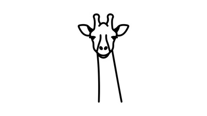 Giraffe head outline with transparent background