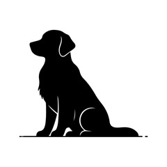 Golden retriever silhouette with transparent background