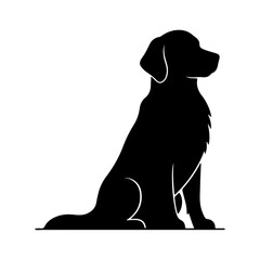 Golden retriever silhouette with transparent background