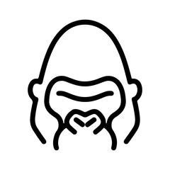 Gorilla head outline with transparent background