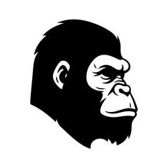 Gorilla head with transparent background