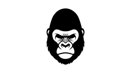 Gorilla head with transparent background