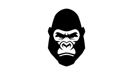 Gorilla head with transparent background