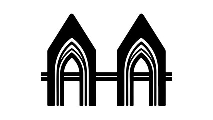 Gothic arches with transparent background