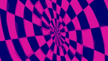 Animated checkered blue pink dark background with optical illusion 4K - Powered by Adobe