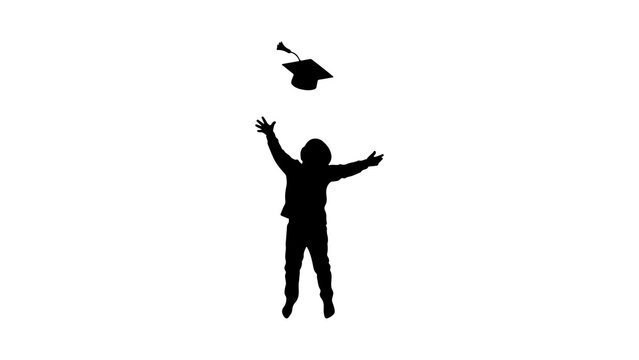 Graduate celebrating success with transparent background