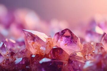 Fototapeta premium Close-up of stunning amethyst crystals