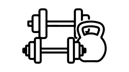 Gym equipment outline with transparent background