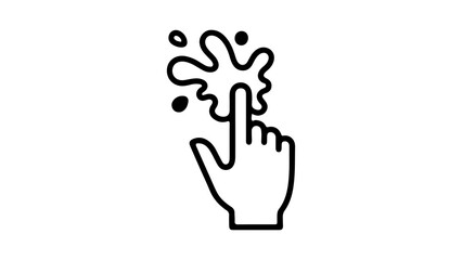 Hand gesture with magic sparkles with transparent background