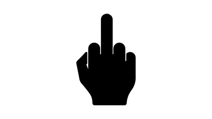 Obraz premium Hand gesture with middle finger with transparent background