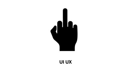 Hand gesture with middle finger with transparent background