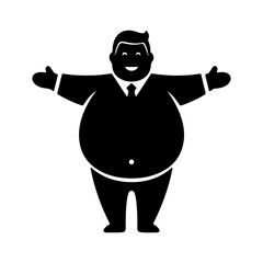 Happy businessman with arms outstretched with transparent background