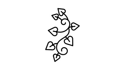 Heart vine with transparent background