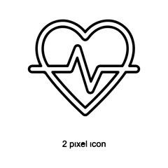 Heartbeat line icon with transparent background