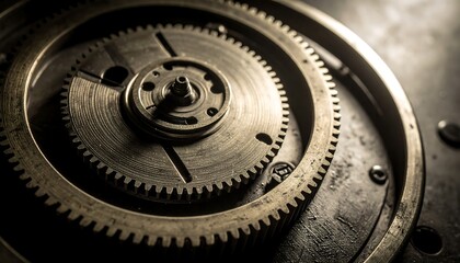 Obraz premium Close-up of intricate gears