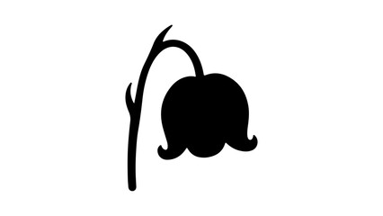 Hellebore flower silhouette with transparent background