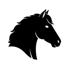 Horse head silhouette with transparent background