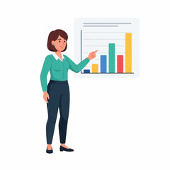 businesswoman analyzing sales growth with chart