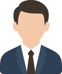 Simple Flat Style Avatar of a Faceless Person in Suit Icon