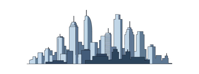 Fototapeta premium City skyline illustration