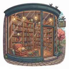 A cozy bookstore The Book Nook filled with books and a sleeping cat