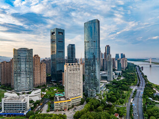 Obraz premium Shanghai skyline at sunset