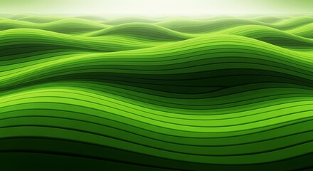 Naklejka premium Abstract green waves create a futuristic digital landscape, a modern background concept for sustainability and eco technology