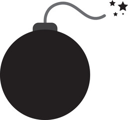 Geometric cartoon bomb illustration on white background