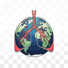 Anatomical Illustration of Human Lungs and Earth