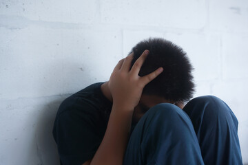 Stop abusing boy violence. child bondage , violence, terrified , A fearful child , Human Rights Day...