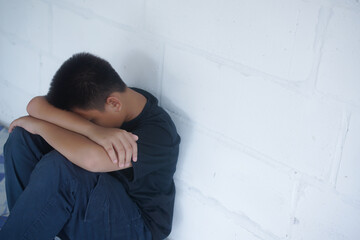Stop abusing boy violence. child bondage , violence, terrified , A fearful child , Human Rights Day...