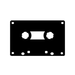 Fototapeta premium Retro Cassette Tape Silhouette Illustration of Vintage Audio Technology Media