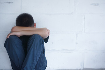 Stop abusing boy violence. child bondage , violence, terrified , A fearful child , Human Rights Day...