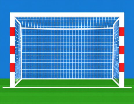 Soccer goal against a blue sky