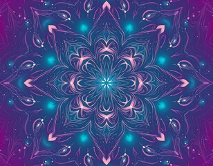 Intricate, symmetrical mandala design