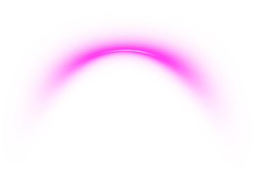 Glowing pink arc light effect with bright luminous abstract futuristic design transparent background.