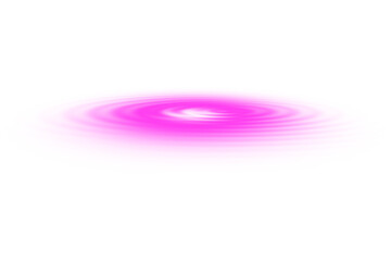 Glowing pink circular ripple light effect with bright luminous abstract design transparent background.