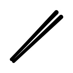 Chinese chopsticks vector icon, chopsticks flat black silhouette vector