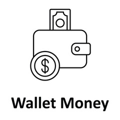 Wallet Money Vector icon which can easily modify or edit