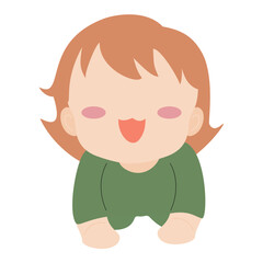 baby faceless crawl doodle cute illustration
