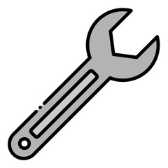 Wrench Tool Icon for Repair, Construction, and Maintenance