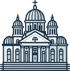 Cathedral Dome Church Vector Illustration – Iconic Religious Landmark Desig