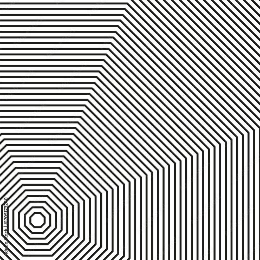 Aufkleber geometric line art. abstract striped background. optical illusion pattern. vector motion graphic. ep